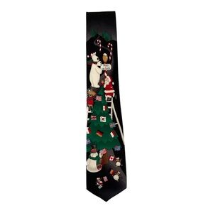 Christmas Holiday Neck Tie Navy Blue Polar Pals Santa Friends by Hallmark